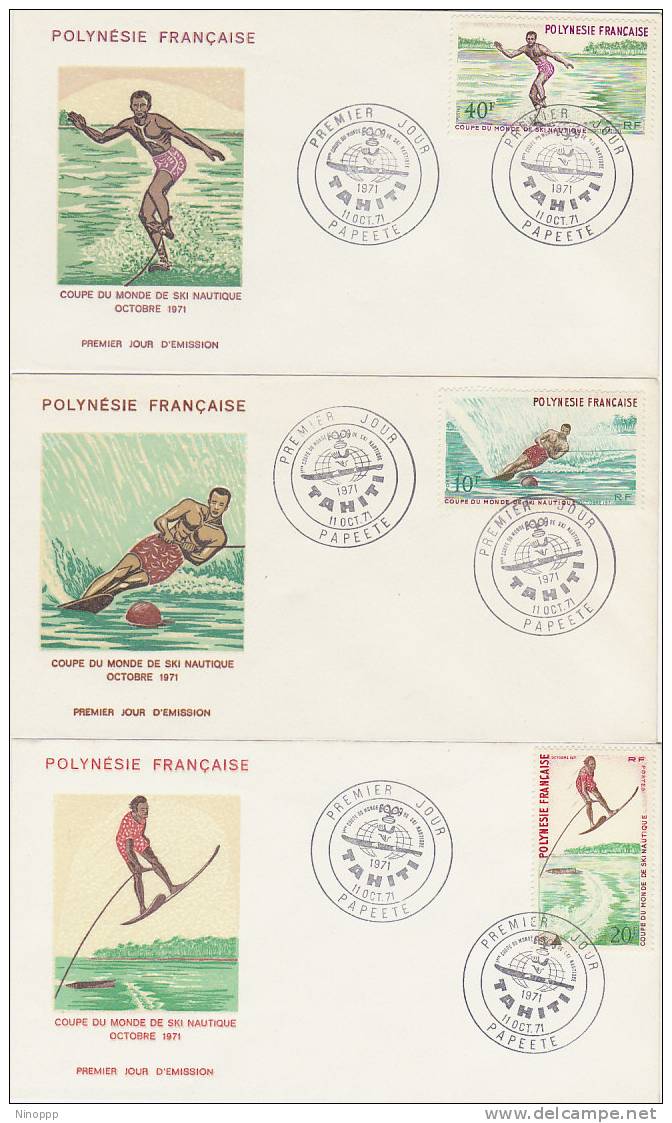 French Polynesia-1971 Waterski Championship FDCs - Other & Unclassified