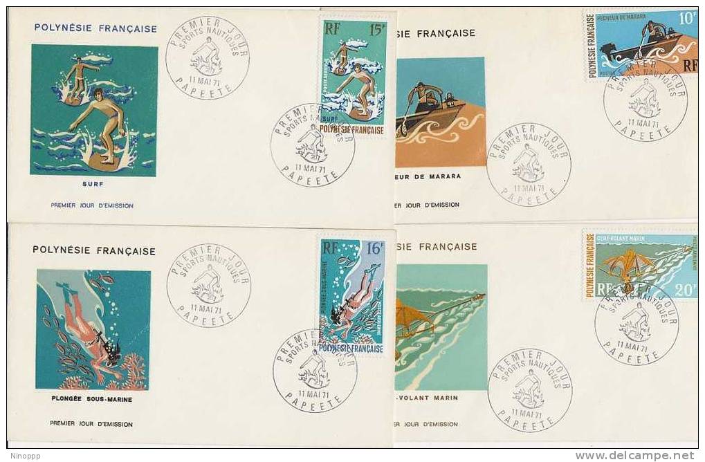 French Polynesia-1971 Water Sports  FDCs - Other & Unclassified