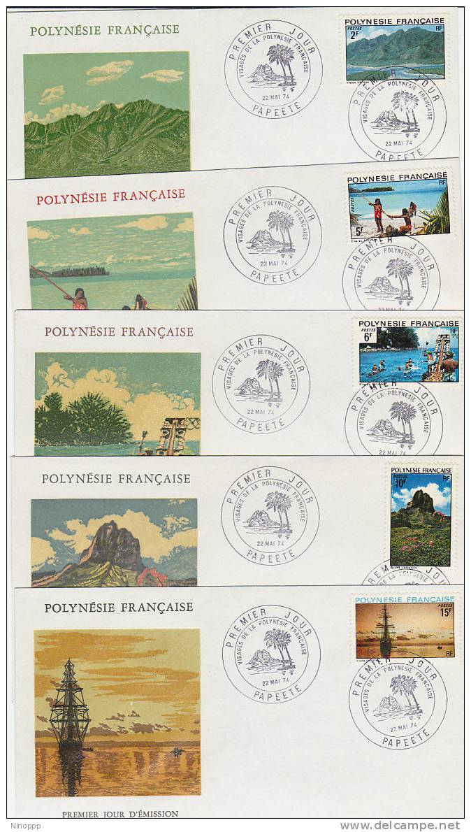 French Polynesia-1974 Landscapes FDCS - Other & Unclassified