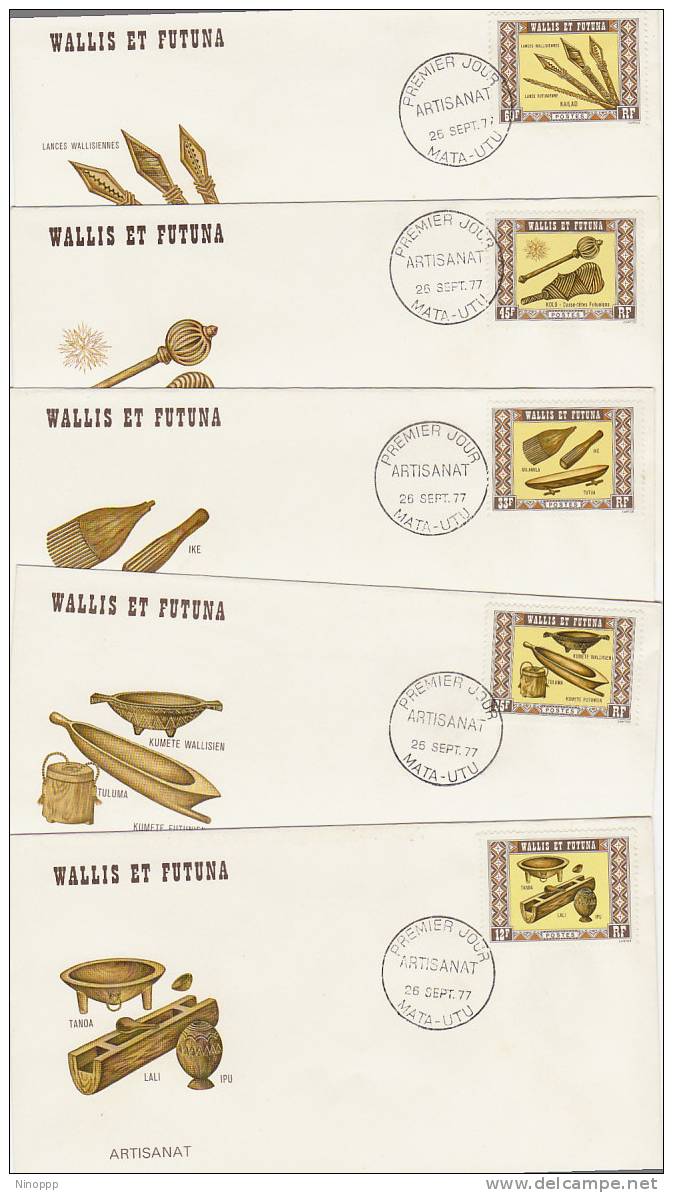 Wallis & Futuna-1977 Handicrafts Set 5 FDCs - Other & Unclassified