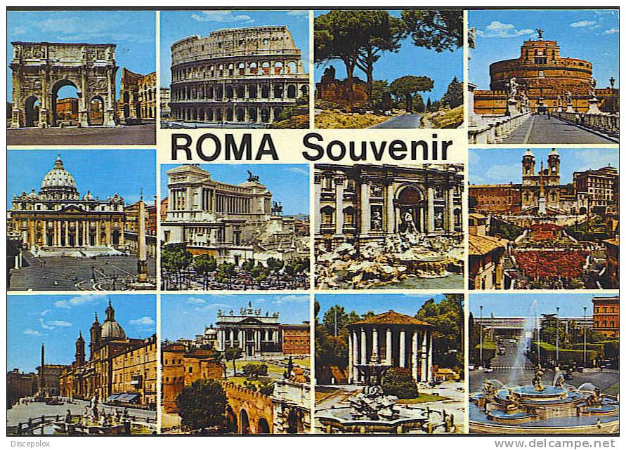 B1004 Roma -Souvenir - Multipla, Vedute  / Viaggiata - Panoramic Views