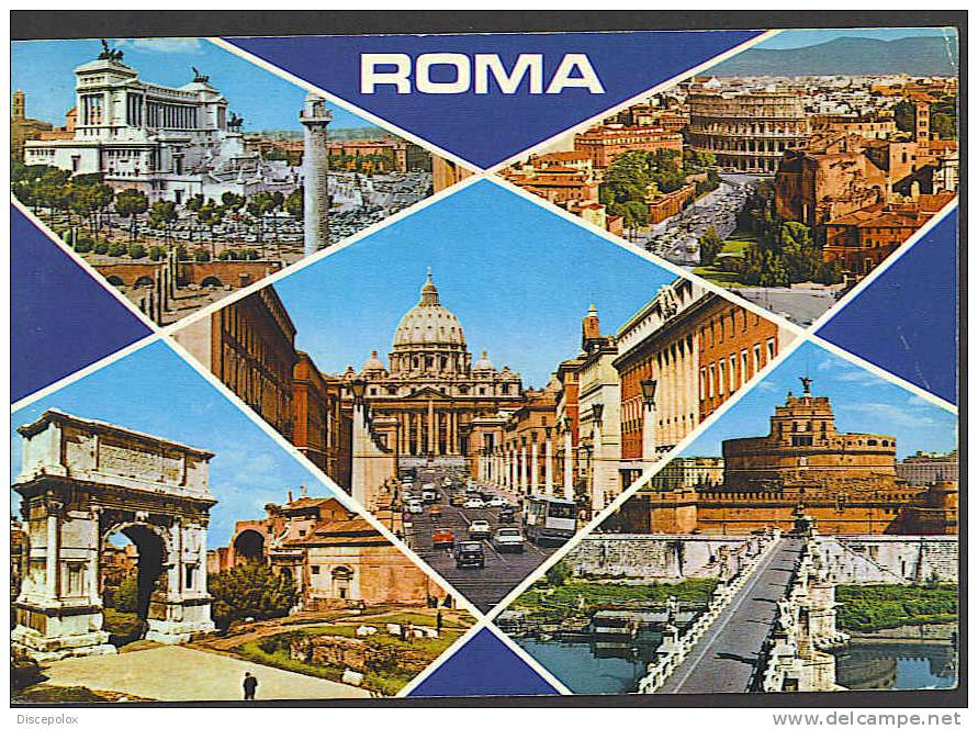 B1006 Roma, Rome - Multipla, Vedute  / Viaggiata - Panoramic Views