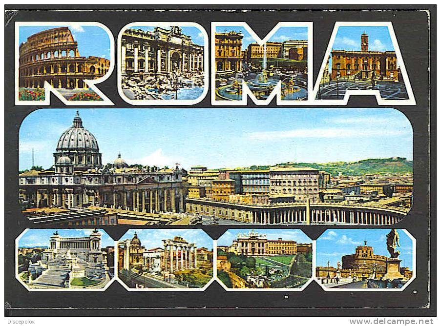 B1008 Roma, Rome -;ultipla, Vedute  /  Usata - Multi-vues, Vues Panoramiques