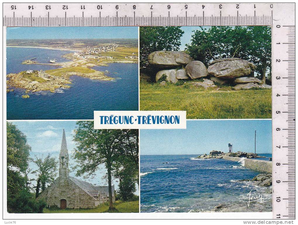 TREGUNC  - TREVIGNON  - 4 Vues : Pointe De Trévignon, Dolmen Kérangaliou Et Table, Chapelle Kerven - N° 22 974 - Trégunc