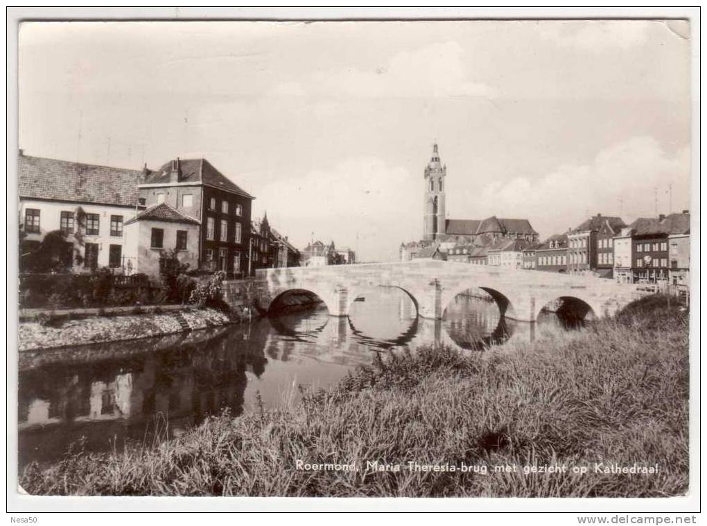 Roermond Marie Theresiabrug Met Uitzicht Op Kathedraal - Roermond