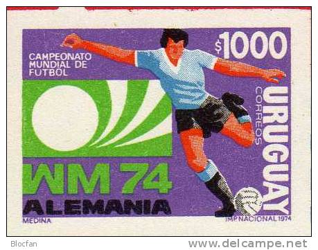 Fussball WM Uruguay 1304 B Aus Block I/74  ** 50€ Stürmer Und Flagge Deutschland Soccer Bloc Souvenir Sheet From America - 1974 – Germania Ovest