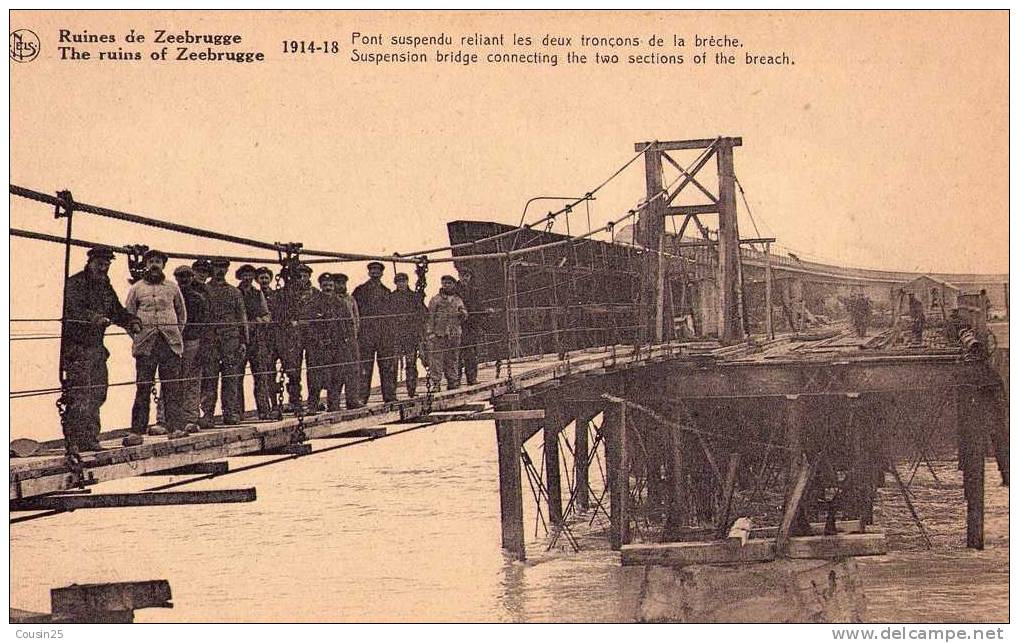BELGIQUE - ZEEBRUGGE - Pont Suspendu Reliant Les Deux Tronçons De La Brèche - Zeebrugge