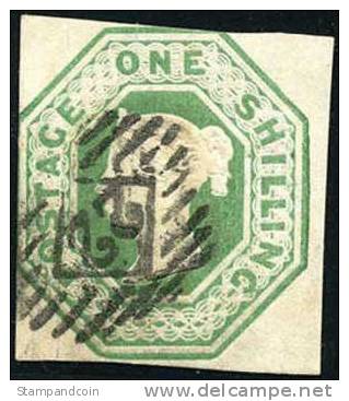 Great Britain #5 (SG #54) Used 1sh Pale Green Victoria From 1847 - Gebraucht