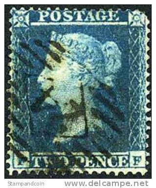 Great Britain #10 (SG #19) Used 2p Blue Victoria From 1854 - Oblitérés