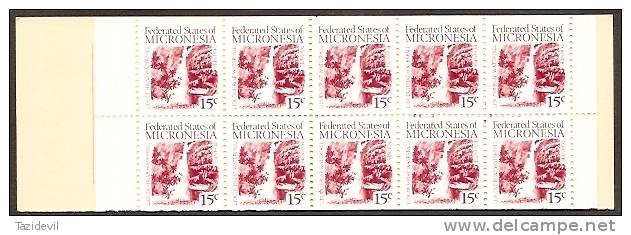 MICRONESIA - 1985 $1.50 Waterfall Complete Booklet. Scott 33a. MNH ** - Micronésie