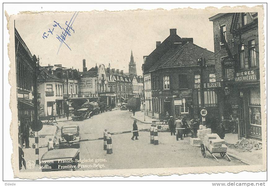 Menen Menin Halluin Frontiere Franco Belge Nels Ern. Thill 1947 Bieres Vandenheuvel Douanes - Menen