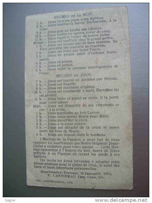 10F - Horloge De La Passion Coppin Gouasse Ath 1913 - Imágenes Religiosas