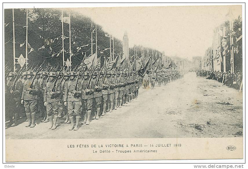 Victory National Day In Paris July 14 1919 WWI American Troops - Autres & Non Classés