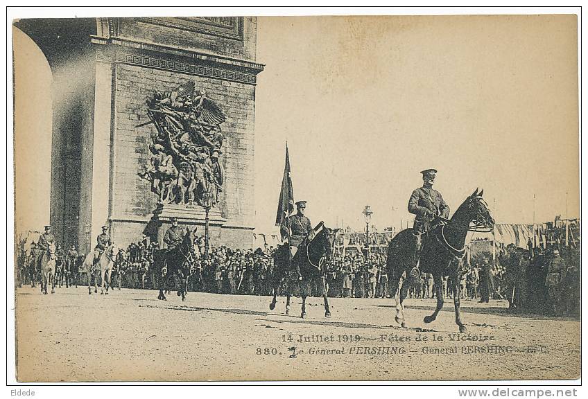 Victory National Day In Paris July 14 1919 WWI American Troops Flags Arc De Triomphe - Autres & Non Classés