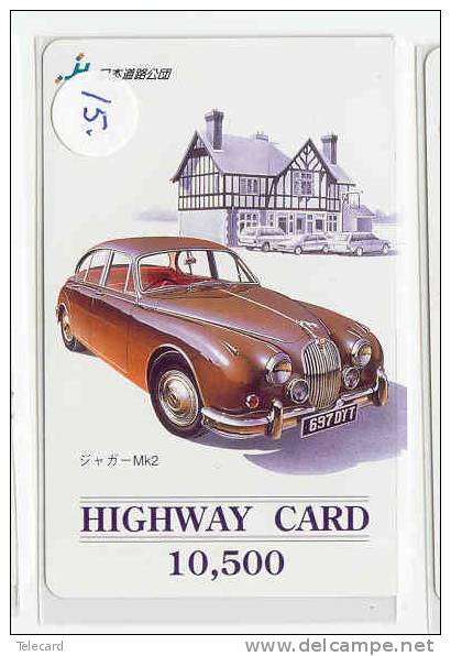 Carte Prépayée Japonaise JAGUAR (15) OLDTIMER Voiture Car Auto Phonecard Japon - Cars