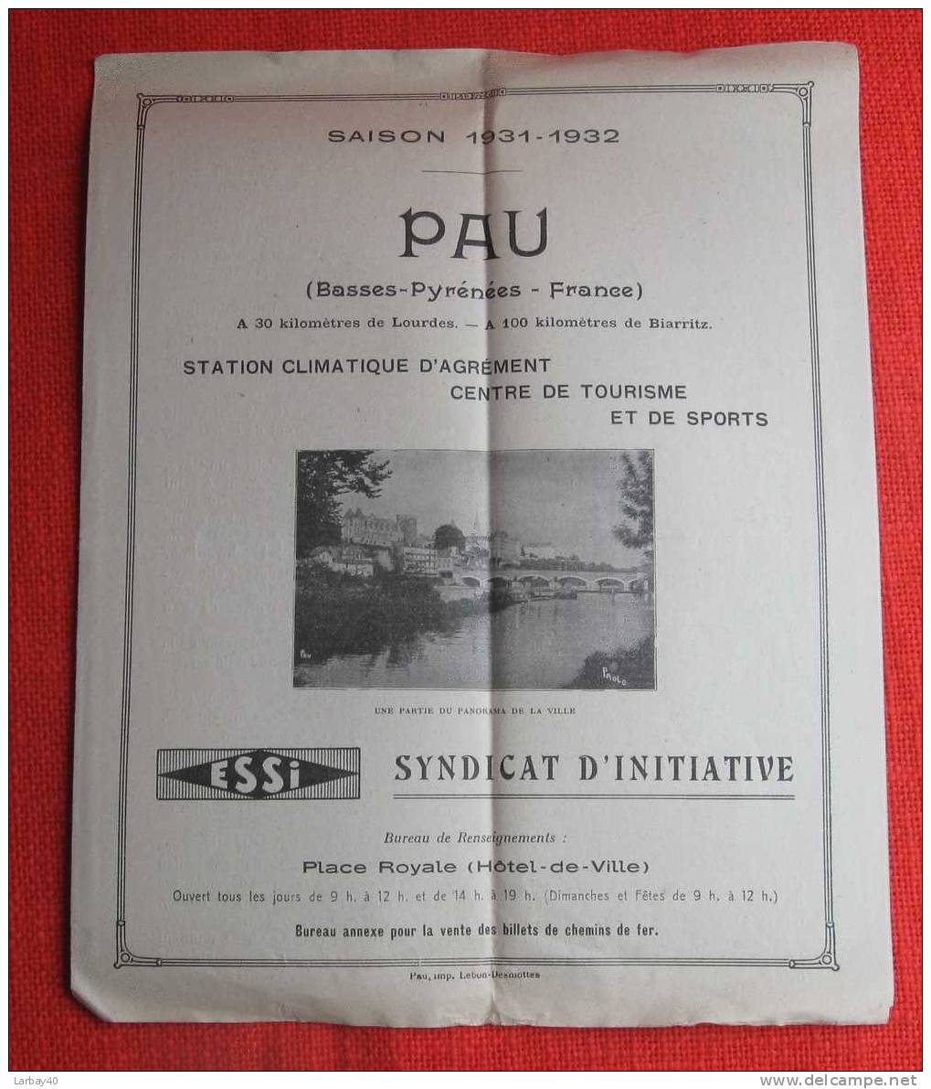 Pau Saison 1931 1932 - Pubblicitari