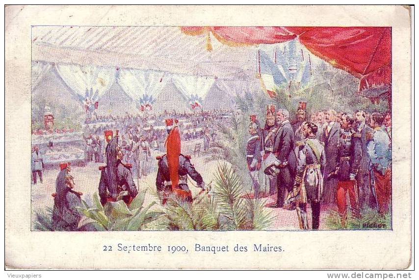 Cpa  Le 22 Septembre 1900 , LE BANQUET DES MAIRES  - Gardes Républicains , RECEPTION = Achat Immédiat - Recepties