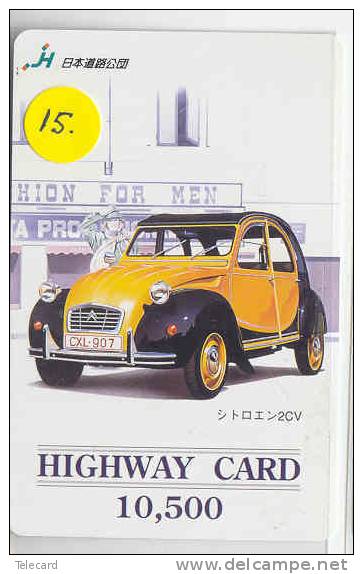 Carte Prépayée Vieille Voiture CITROEN (15) Oldtimer Japon Prepaid Card Auto Car - Cars