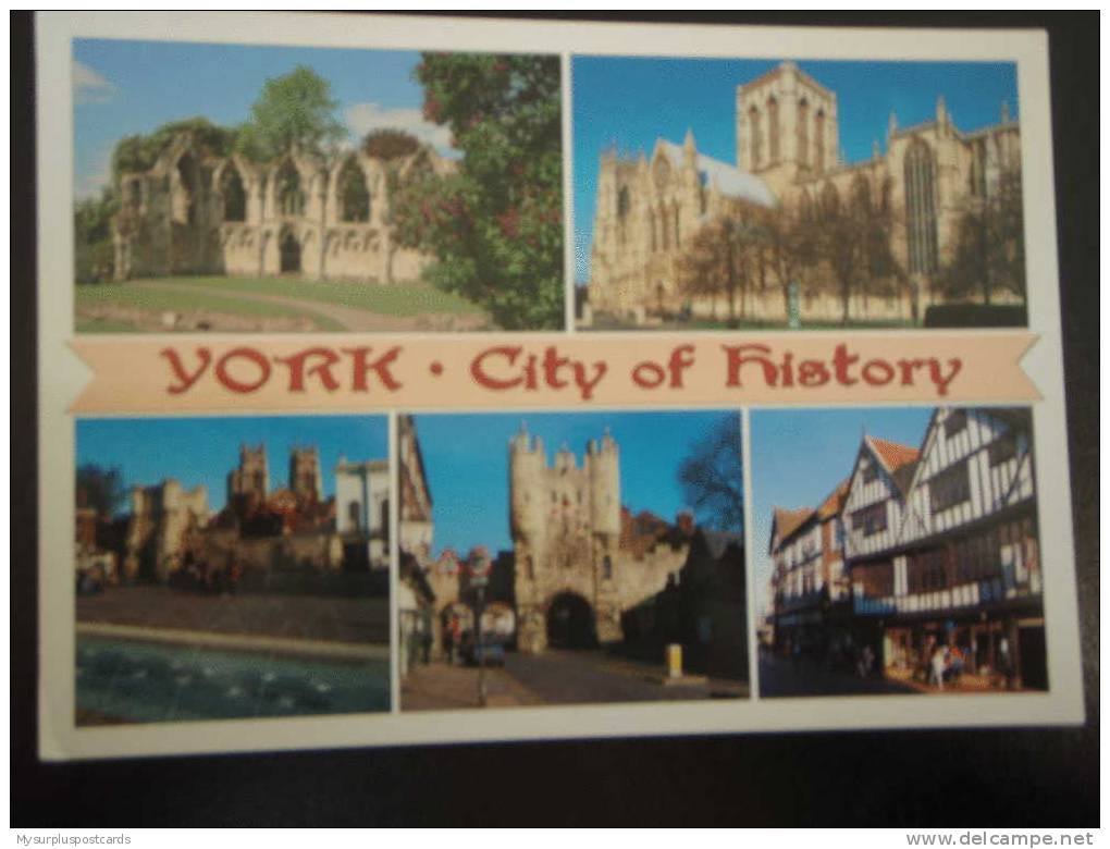 10503: YORKSHIRE: York - City Of History - St. Mary´s Abbey/York Minster/Bootham Bar/Micklegate Bar/Herbert´s House. - York