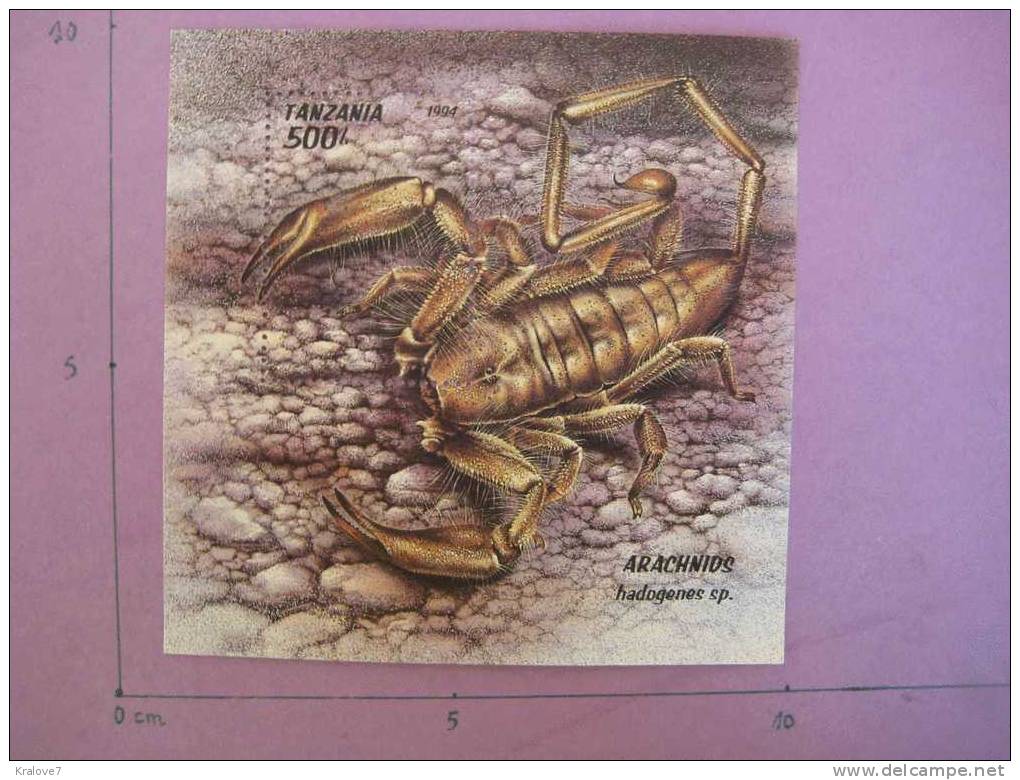 BLOC FEUILLET TANZANIE NEUF FAUNE ANIMAUX SCORPION 1996 TANZANIA. NEW MNH 1 Stamps FAUNA ANIMALS SCORPION - Araignées