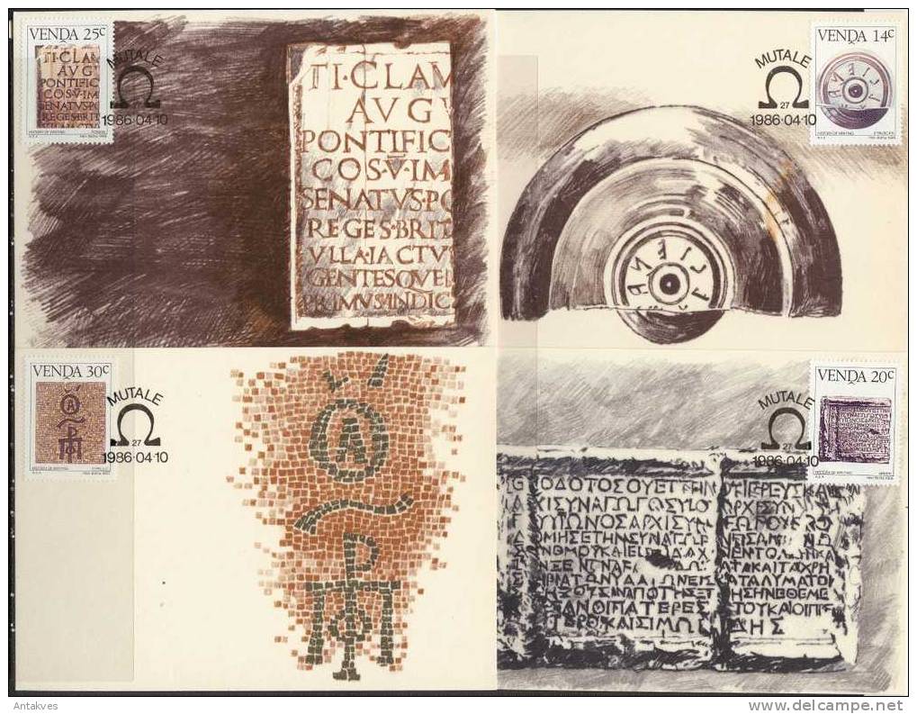 Venda 1986 Old Orthography 4 Maximum Cards - Archeologia