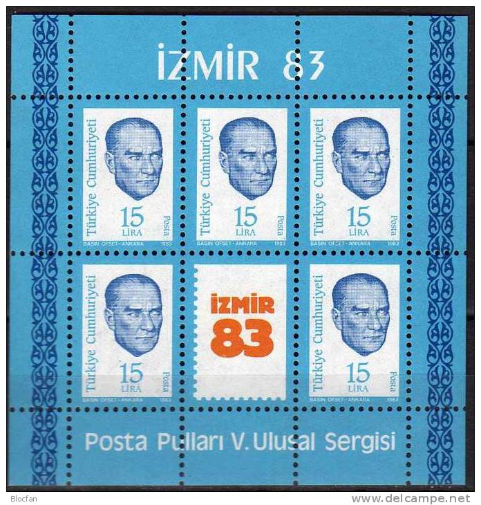 Exposition IZMIR 1983 Türkei Block 23 ** 3€ 1.Präsident Türkiye Atatürk Symbol Philatelic Bloc Fogli Bf Sheet Of Turkey - Hojas Bloque