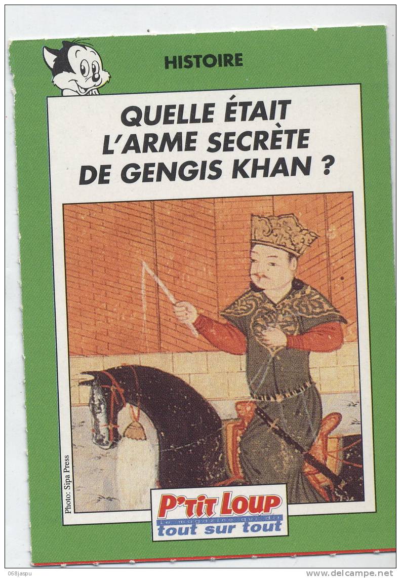 Fiche P´tit Loup Histoire Gengis Khan - Histoire