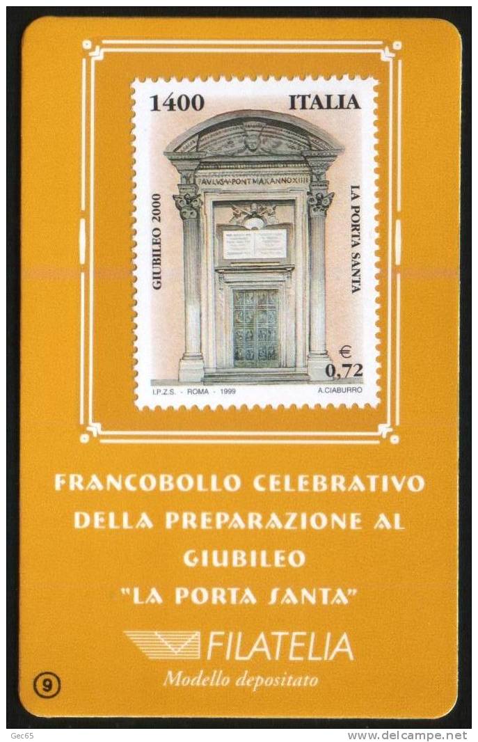Tessera Filatelica 1999  N°09 " La Porta Santa "  -  Tessere Filateliche - Cartes Philatéliques