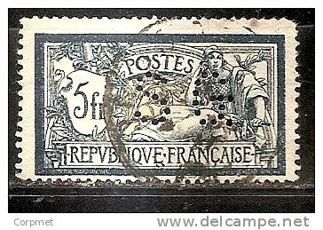 FRANCE - 1900 Type MERSON Perfin SG - Yvert # 123 - USED - 1900-27 Merson