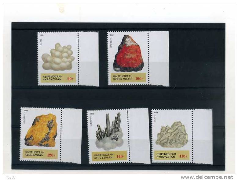 - KIRGHIZISTAN . ENSEMBLE DE TIMBRES SUR LES MINERAUX 1994 . NEUFS SANS CHARNIERE BORD DE FEUILLE - Kirghizistan