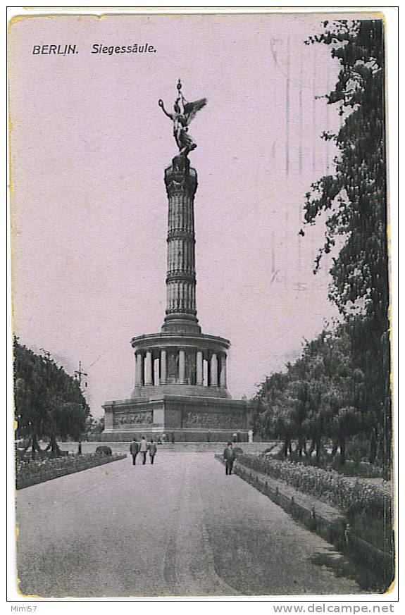 C.P.A.  BERLIN - Siegessäule + Cachet Postal De Berlin Schoneberg - Schöneberg