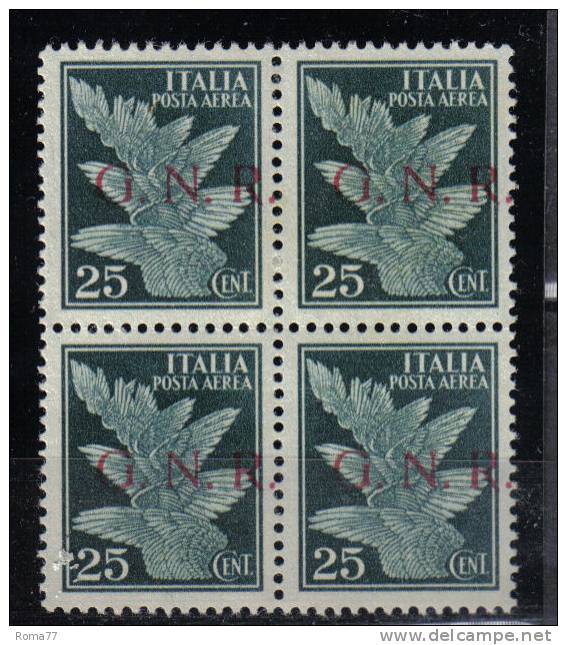 RSI49 - R.S.I. , Posta Aerea N. 117/I Soprastampa Brescia Quartina  *** RAYBAUDI - Airmail