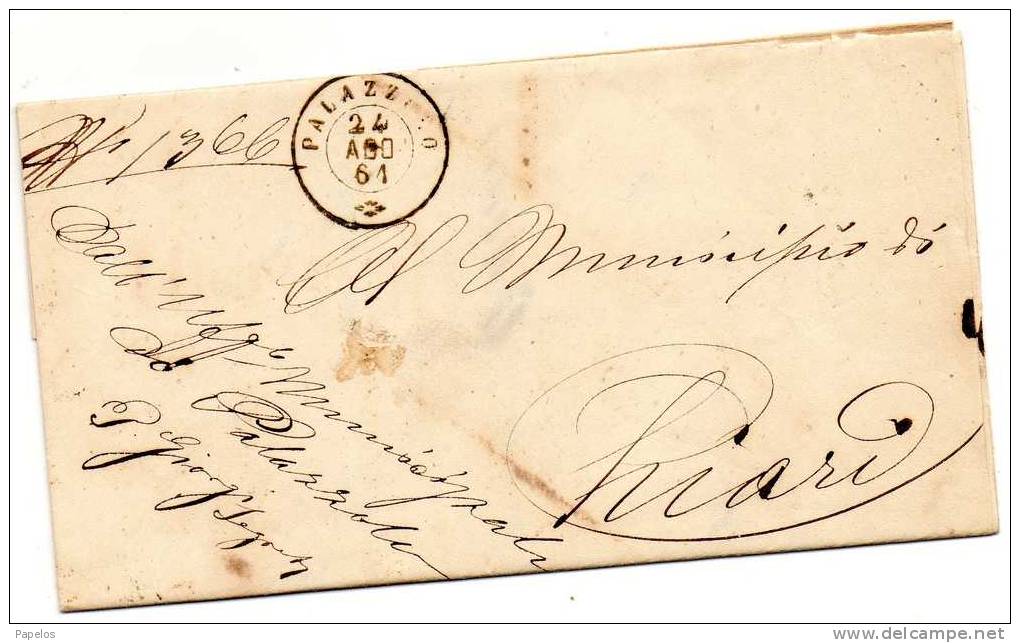 1861 LETTERA CON ANNULLO PALAZZOLO - 1. ...-1850 Prefilatelia