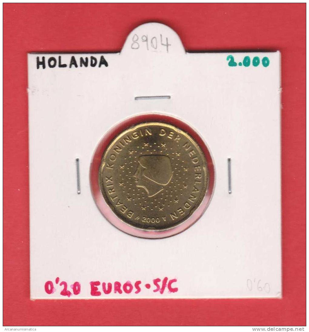 HOLANDA  20  CENTIMOS   2.000     SC/UNC      DL-8904 - Paesi Bassi