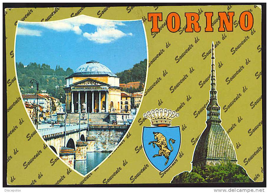 B1172 Torino -  Multipla, Vedute  / Viaggiata 1974 - Mehransichten, Panoramakarten