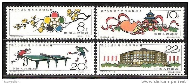 China 1961 C86 26th World Table Tennis Championships Stamps - Table Tennis