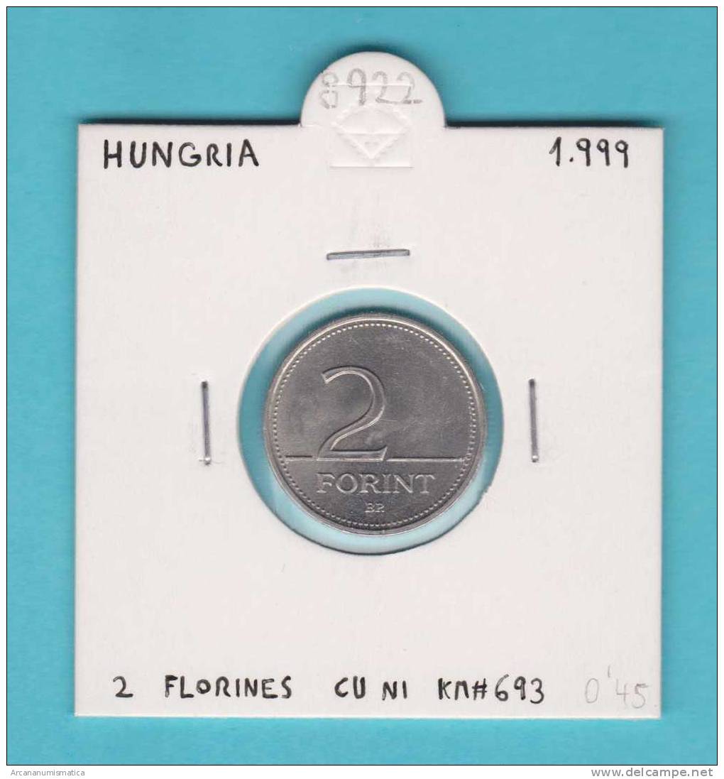 HUNGRIA   2  FLORINES  1.999  CU NI   KM#693   SC/UNC    DL-8922 - Ungarn