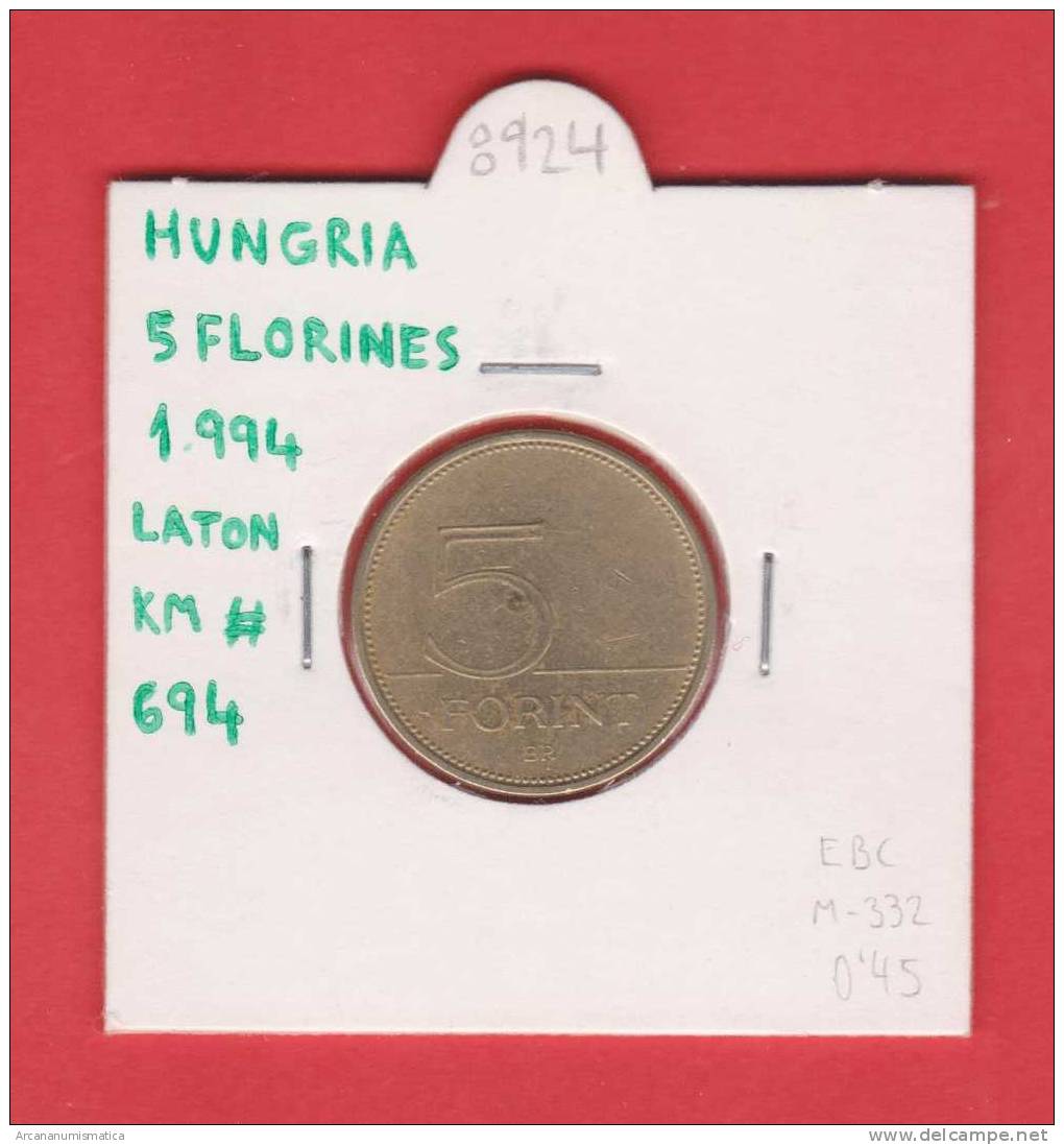 HUNGRIA   5  FLORINES  1.994  LATON   KM#694   EBC/XF    DL-8924 - Ungheria