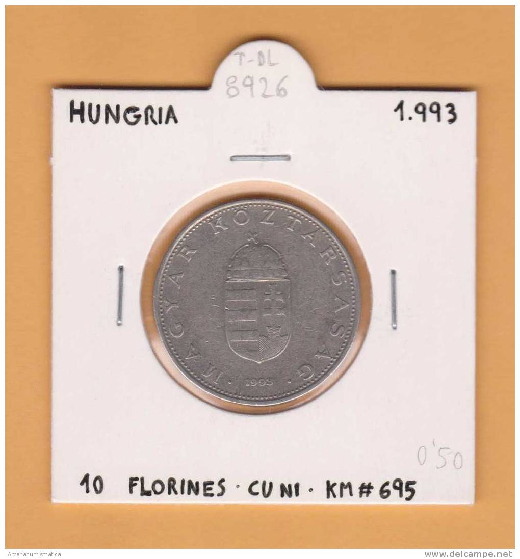 HUNGRIA   10  FLORINES  1.993  CU NI   KM#695   MBC/VF    DL-8926 - Hungría