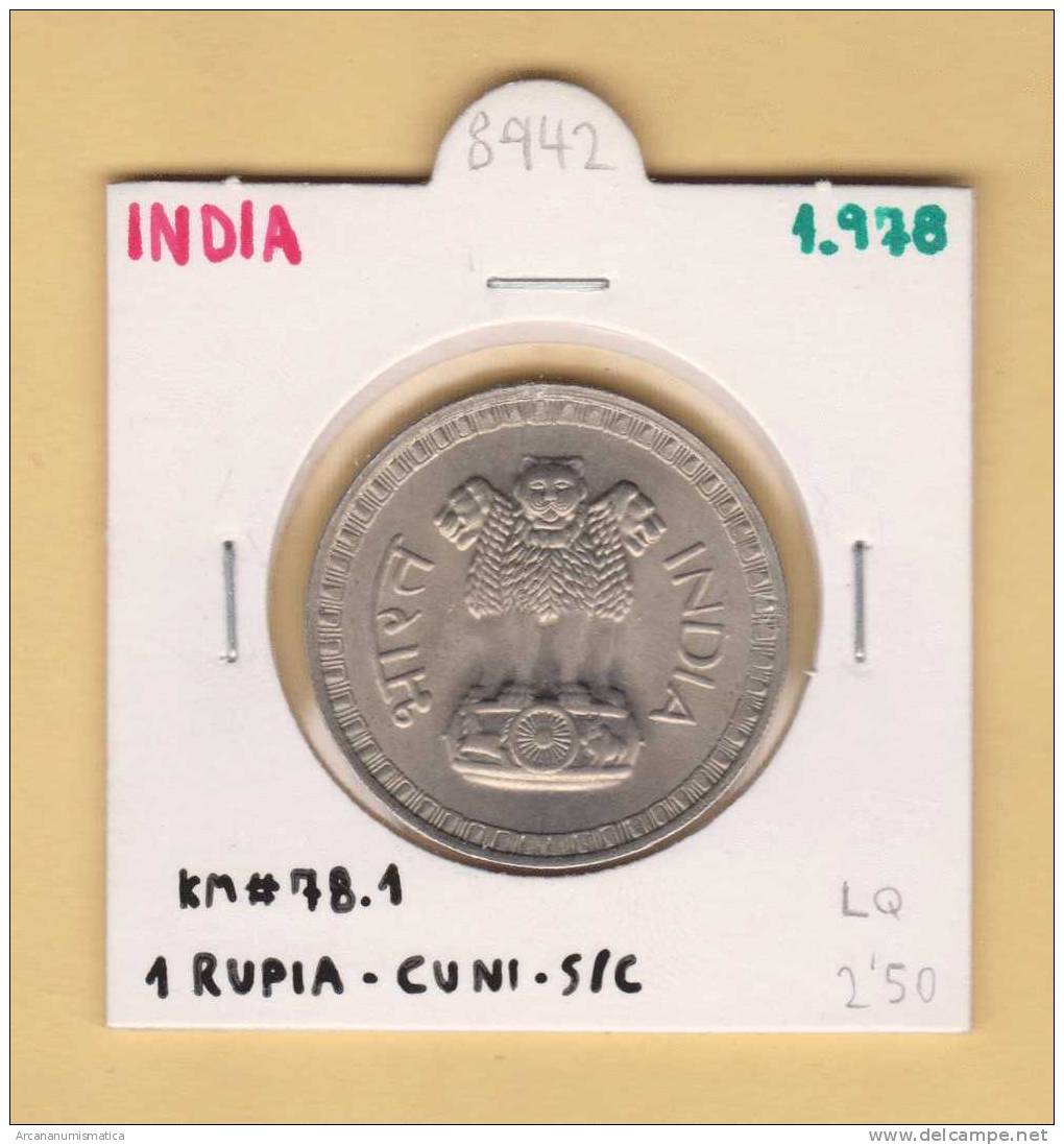 INDIA     1  RUPIA  1.978  CU NI  KM#78.1   SC/UNC    DL-8942 - Inde