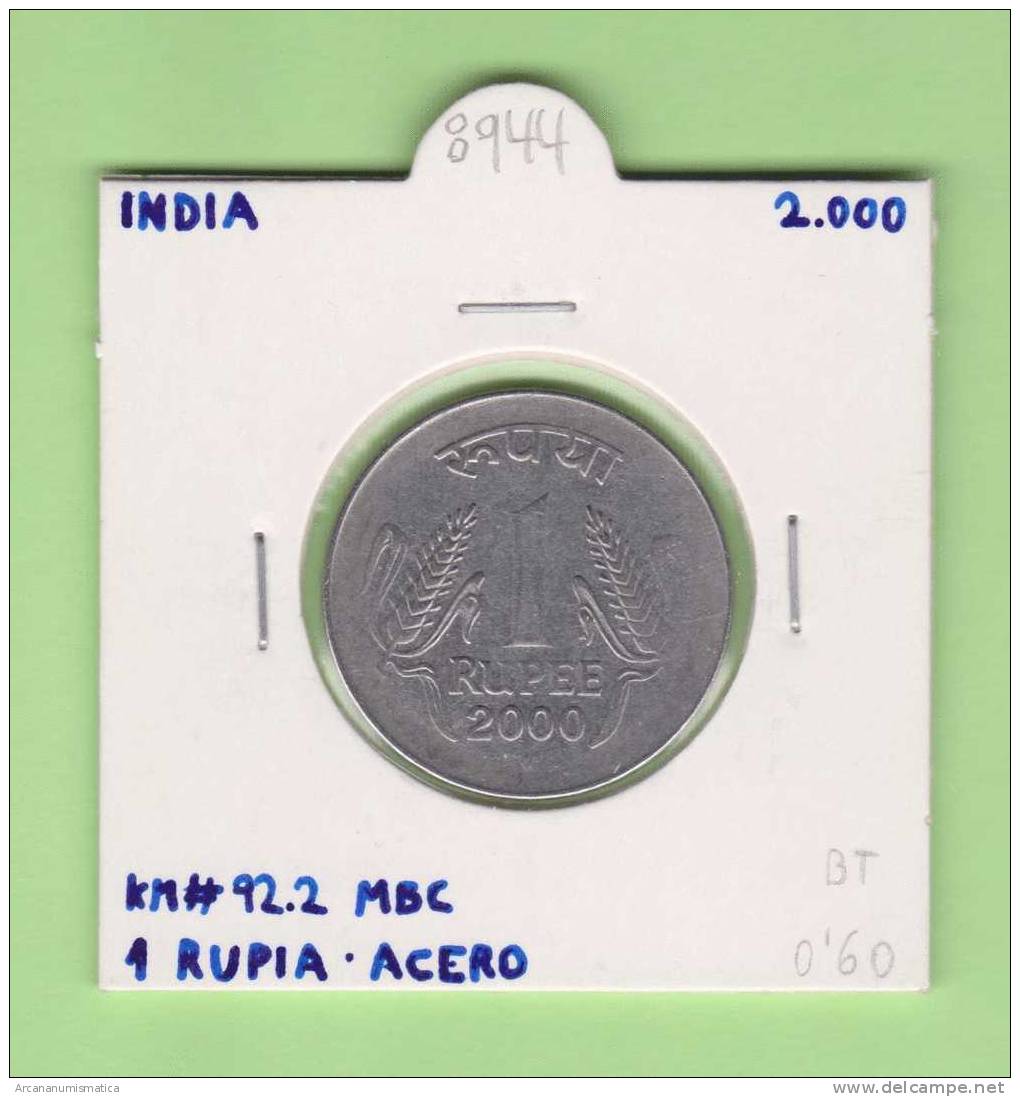 INDIA     1  RUPIA  2.000  ACERO   KM#92.2   MBC/VF    DL-8944 - India