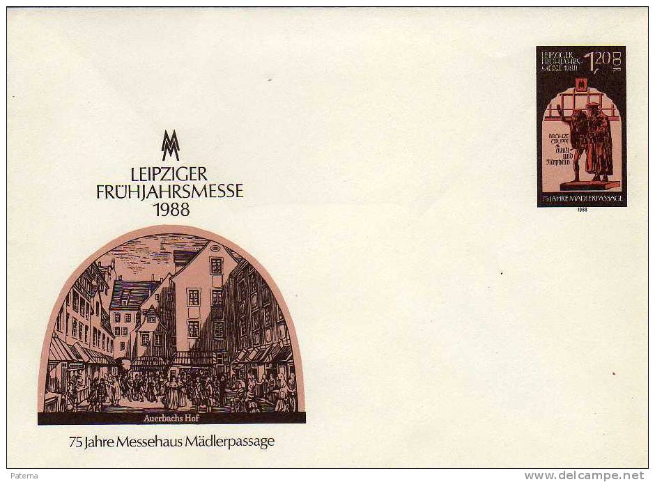 Carta, Entero Postal, LEIPZIGER,  DDR 1988  (Alemania) Entier Postal Cover, - Enveloppes - Neuves