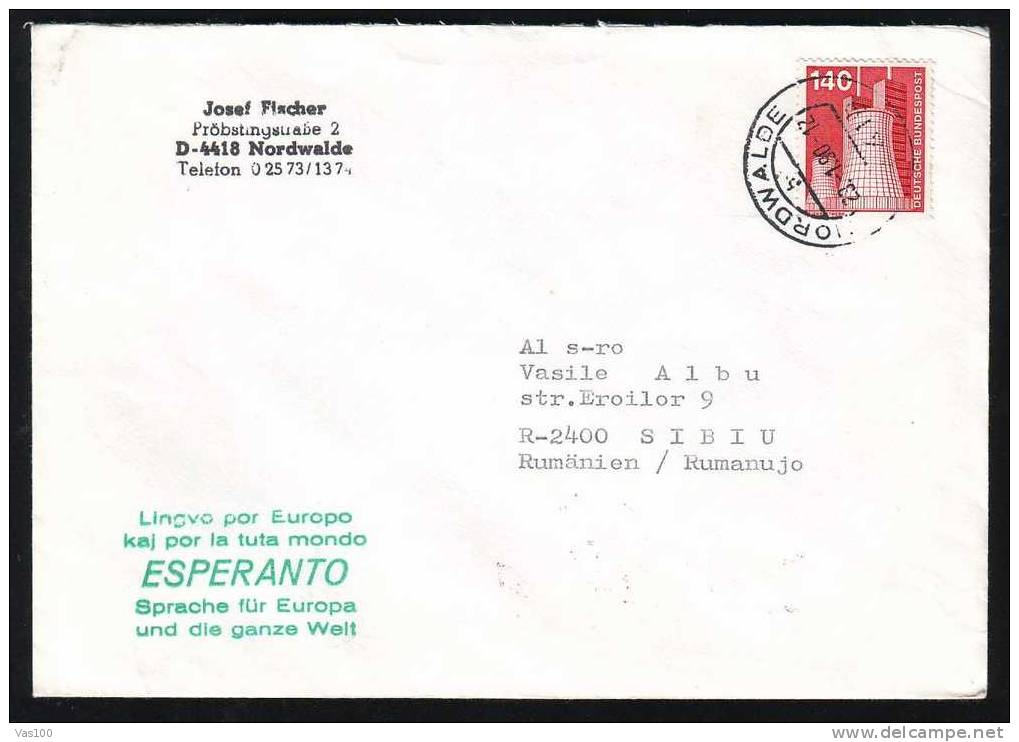 Germany  To Romania Cover With Esperanto 1990. - Esperanto