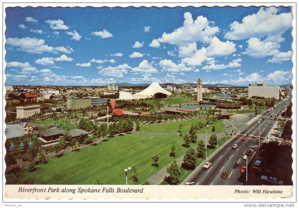 UNITED STATES - Riverfront Park Along Spokane Falls Boulevard, Year 1979, No Stamps - Spokane