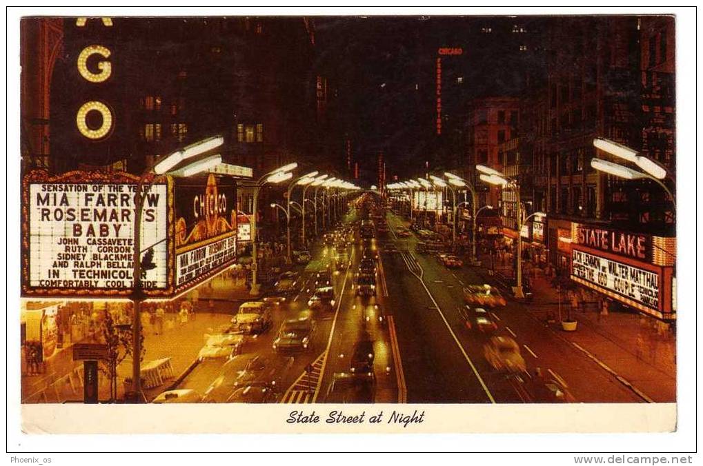 UNITED STATES - Chicago, State Street At Night, Year 1970 - Chicago