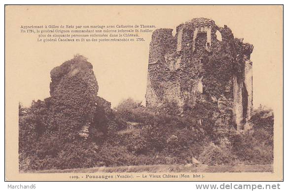 85 VENDEE.POUZAUGES. LE VIEUX CHATEAU MONUMENT HISTORIQUE - Pouzauges