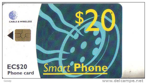 Cayman Islands-smart Phone Card--ec$20-used Card+1card Prepiad Free - Kaaimaneilanden