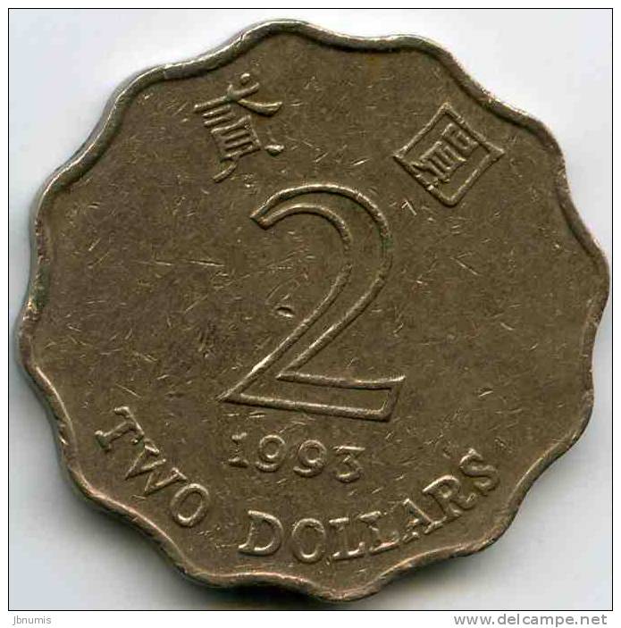 Hong Kong 2 Dollars 1993 KM 64 - Hongkong