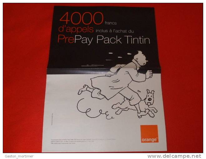 Catalogue Pub - GSM - Orange - Tintin - Herge - Autres & Non Classés