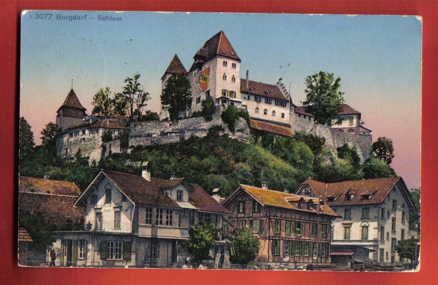 M813 BURGDORF BERTHOUD, SCHLOSS CHÂTEAU.Cachet 1928. PZ 3077 Photoglob - Berthoud